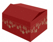 HAMPER BOX RED 39X29X23CM X15(84197)